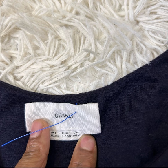 ◾️Charli Navy Blue Side Layer Maxi Dress - Picture 6 of 7